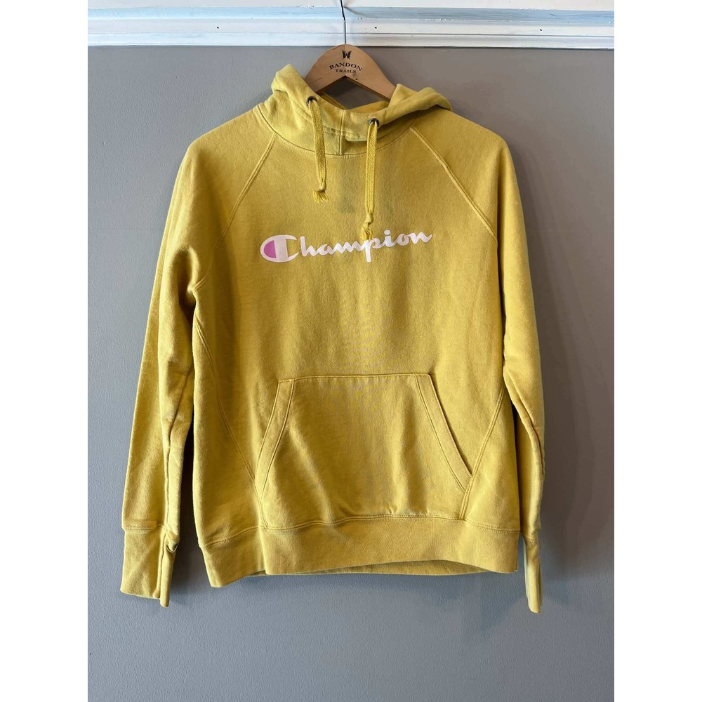 Champion Authentic Athleticwear Womens Mustard Yellow Pullover Hoodie Medium